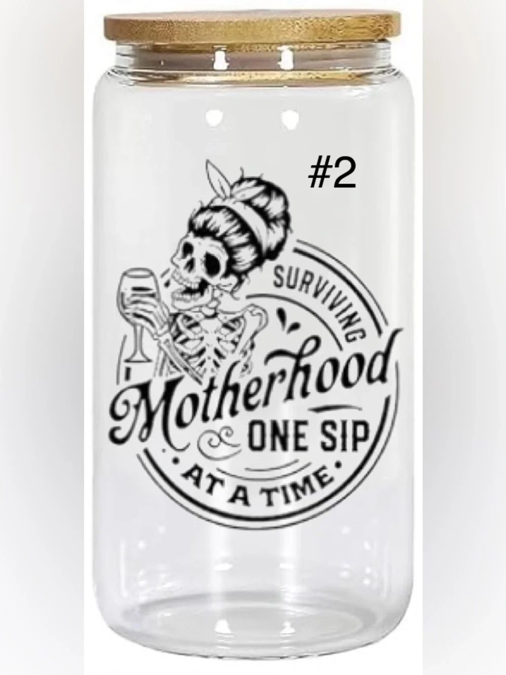 Buy now* 16 ounce glass tumbler sassy skeleton - Picture 3 of 15